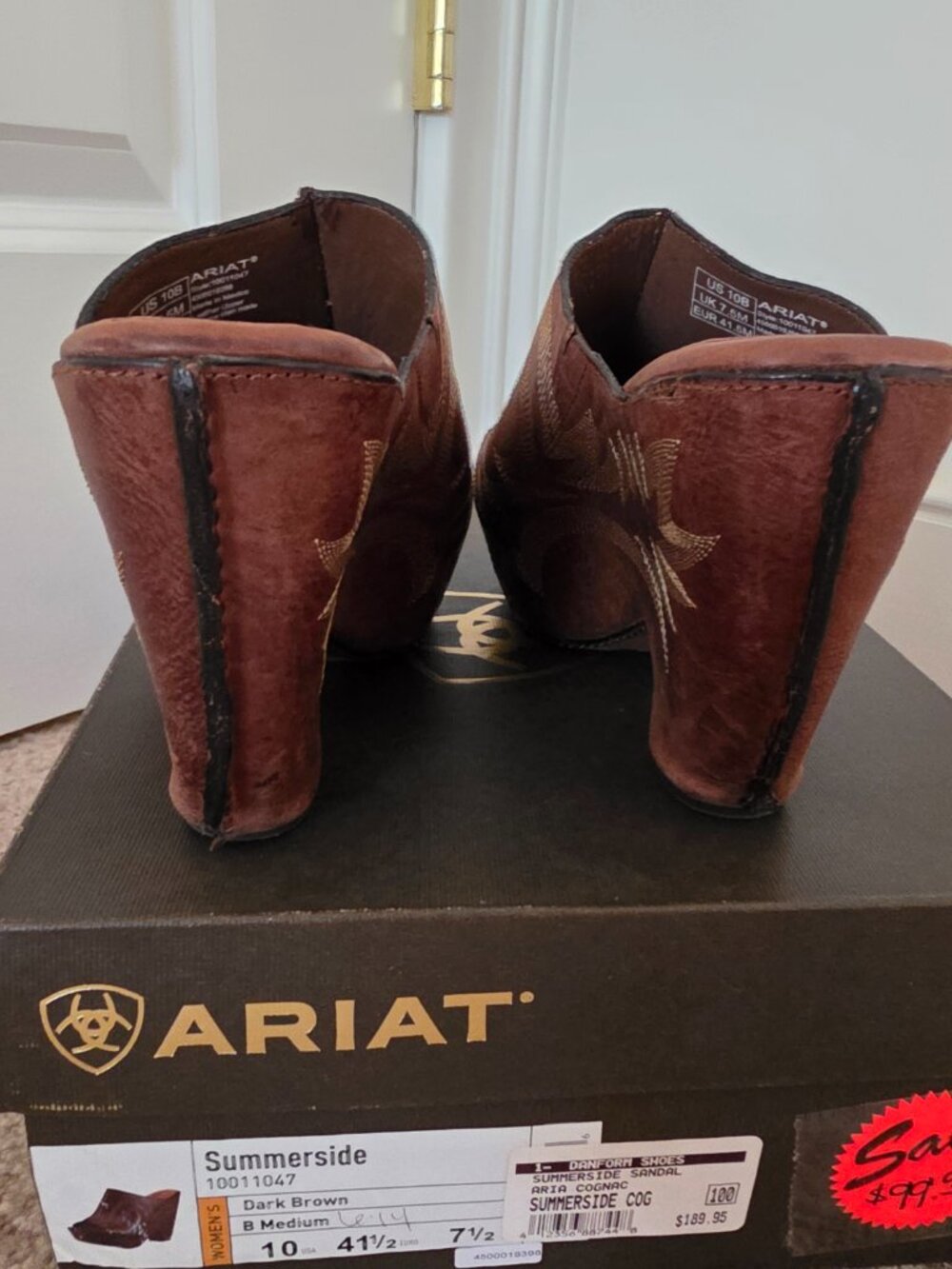 Ariat Summerside clogs, brown, size 10 - Picture 4 of 6